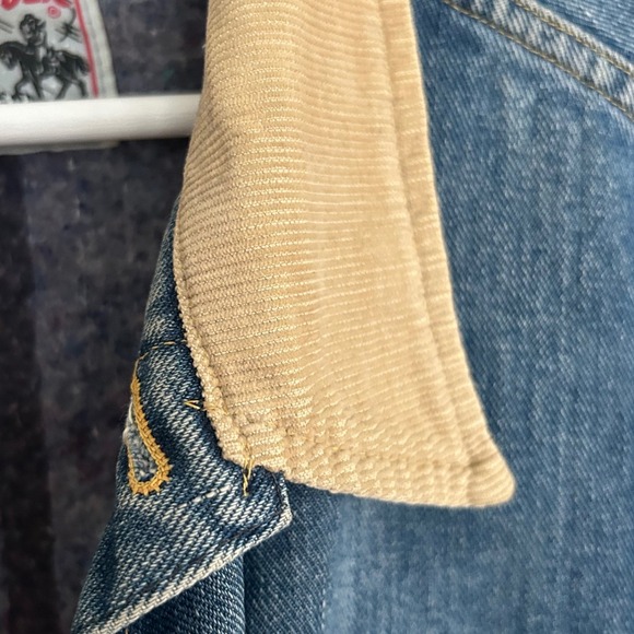 Vintage Lee Storm Rider Denim Jacket Corduroy Collar Lined Made in USA VTG - Picture 13 of 13